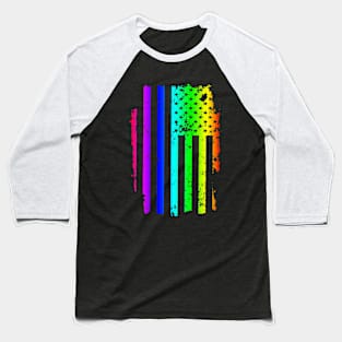 'Gay Pride American Flag' Awesome Rainbows Gift Baseball T-Shirt